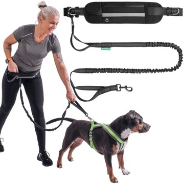Трекінговий пояс з амортизатором для бігу з еластичним повідцем для собак