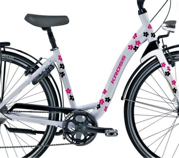 KROSS + цветочные наклейки на велосипед для девочки