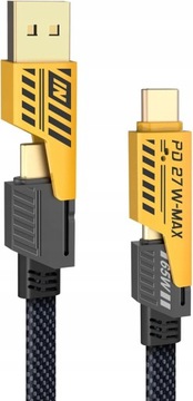 Multi зарядний пристрій 4 в 1 кабель [1м] нейлон USB C кабель
