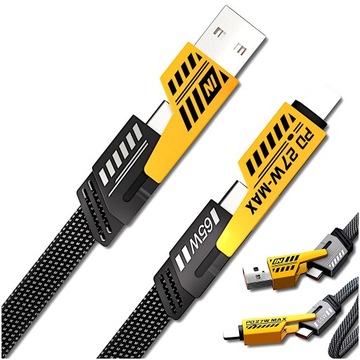 Кабель USB Type C - Type C Lightning Micro 65W 4IN1 QC 4.0 PD для мобильного ноутбука