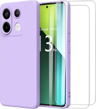 2X стекло + задняя крышка матовый чехол для XIAOMI REDMI NOTE 13 PRO 5G (цвета)