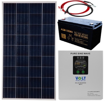 Панель сонячних батарей 100ах набору сонячних батарей інвертора 800в синуса ДБЖ фотоелектрична