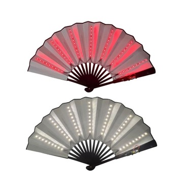 Folding Fan LED Light Colorful White color Red