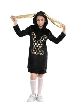 Туника для девочек с ушками велюровое платье 122