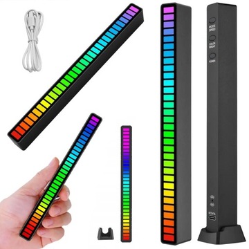 СВІТЛОДІОДНИЙ USB ЗВУКОВИЙ ВІДГУК БАГАТОБАРВНИЙ НЕОНОВИЙ RGB AKU