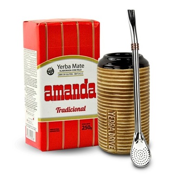 Набор yerba mate Amanda Classic 250 г + Matero Drive + Bombilla Fuego