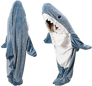 Одеяло акулы для носки пижама спальный мешок супер теплый и мягкий / 115-185 см высота