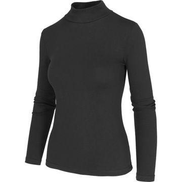 Жіночий тонкий еластичний светр з високим коміром, Чорний XL