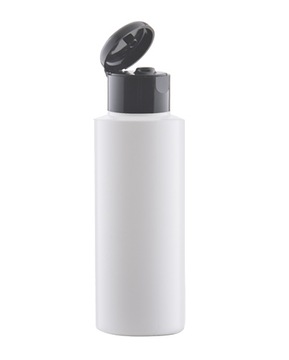 Белая бутылка HDPE 100ml FLIP TOP черный матовый