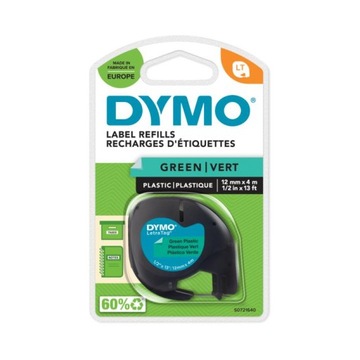 Лента DYMO LETRATAG 12 мм / 4 м пластиковая зеленая