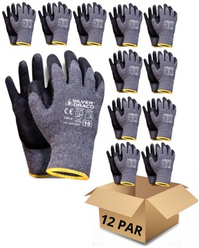 12x Рукавички робочі рукавички товсті сильні Будівельні OHS DRAGON roz. 10