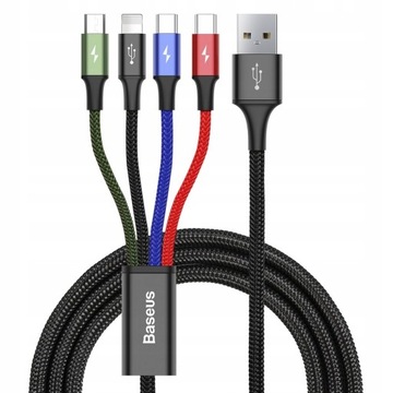 BASEUS 4в1 кабель Lightning / 2x USB C / micro USB 1.2 м