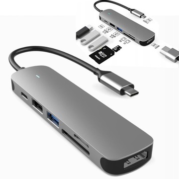 USB C DOCKING STATION HUB WITH CARD READER USB3. 0 PD HDMI 4K SD TF