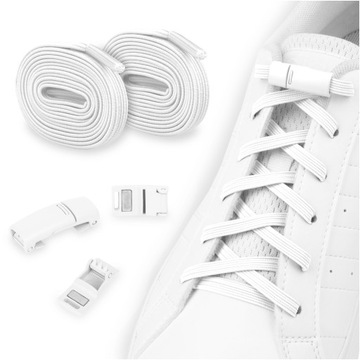 Эластичные шнурки без завязывания застежки для сильного магнита белый
