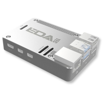 Корпус с ЧПУ для Raspberry Pi 5 Case алюминиевый радиатор-серебристый EDATEC