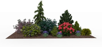 Готовый дизайн сада - цветочная поэзия-тонкая клумба с гортензиями