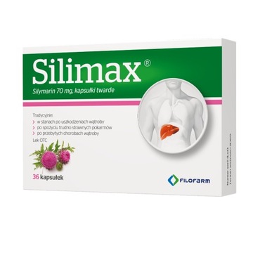 СИЛИМАКС силимарин 70 мг препарат для печени 36 капсул