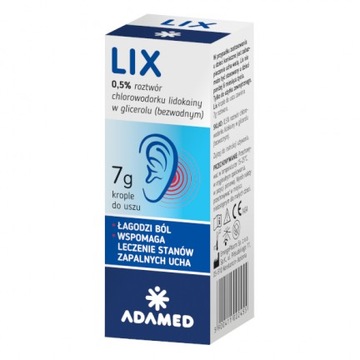 LIX 0,5%, 7 г ушные капли анестезия p / болевой