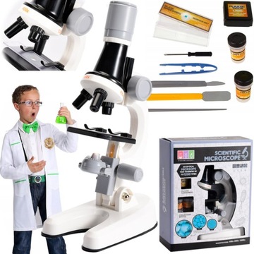 Детский цифровой светодиодный микроскоп 1200X большой научный образовательный набор