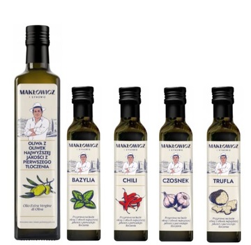 Оливковое масло Extra VIRGINE MAKLOWICZ & Sons 500 мл + 4 ароматизированных масла 250 мл