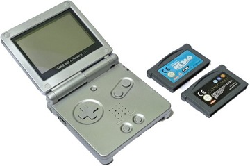 КОНСОЛЬ NINTENDO GAME BOY ADVANCE SP SILVER + ДВІ ГРИ