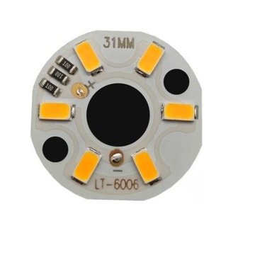 Светодиодная панель круглая - 3W - 5V-теплый белый свет-6 светодиодов