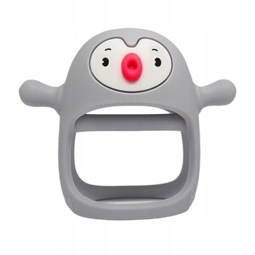 SMILY Mia Penguin Light Gray silicone teether