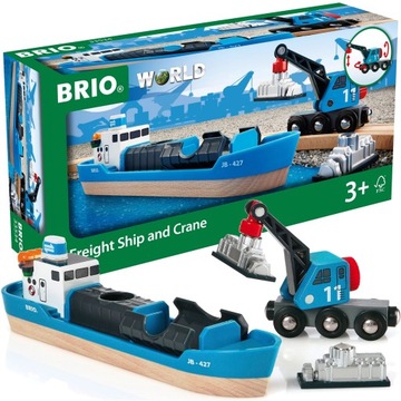 BRIO 33534 WORLD КОНТЕЙНЕРОВОЗ С КРАНОМ + ГРУЗОВОЙ ВАГОН