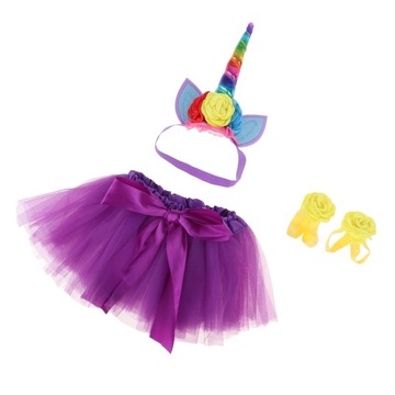 Детская юбка для девочек, нарядный костюм с повязкой на голову единорога
