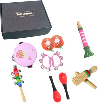 10x дитячі музичні розвиваючі іграшки дерев'яна іграшка рожевий
