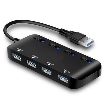 USB 3.0 Ultra Speed USB3.0 4 Port Hub with Switch