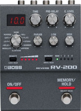 BOSS RV-200 МУЛЬТИЭФФЕКТНАЯ ГИТАРА REVERB DELAY ПРОЦЕССОР ЭФФЕКТОВ