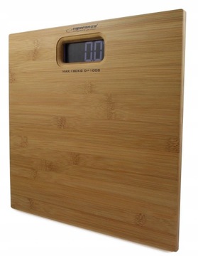 Светодиодные весы для ванной натуральный бамбук тонкий 180 кг