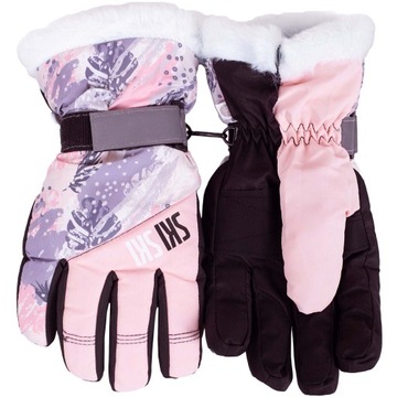 Толстые детские перчатки для снежных лыж с мехом 14 см 122-128
