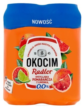 Пиво okocim безалкогольне radler апельсин з лаймом 4 x 500 мл