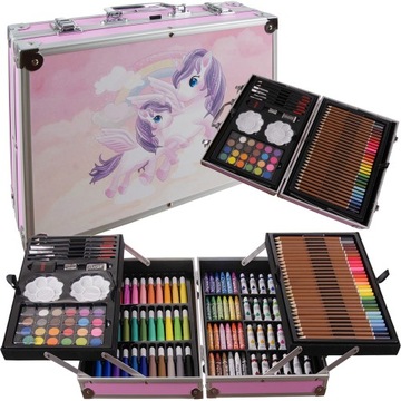Набір для малювання + валіза у валізі дитячі кольорові олівці 145el