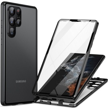 Магнитный двойной стеклянный чехол для Samsung Galaxy S24 Ultra, защита камеры