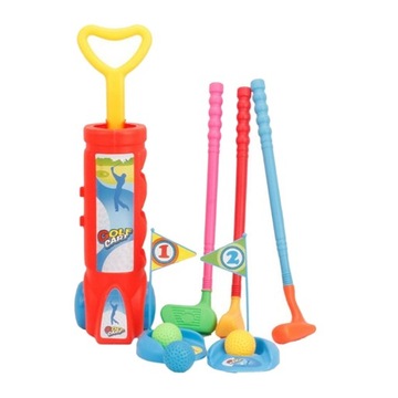 Toddler Toy Golf Play Set with Plastic Bag, 2 Clubs, 1 Putter, 4 Balls