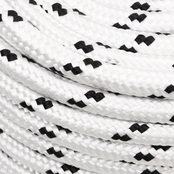 vidaXL плетена вітрильна мотузка, білий, 12 мм x 100 м, поліестер