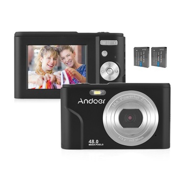 Цифрова камера Andoer 48mp 1080p 2,4 дюйма 2 батареї