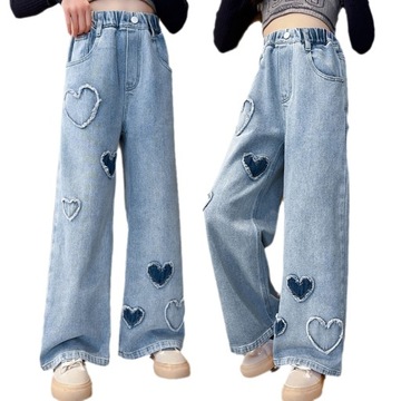 Штани-кльош для дівчаток, джинси з широкими штанинами, краща якість