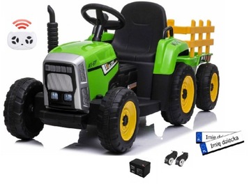 Аккумуляторный трактор с прицепом и пультом дистанционного управления XMX611 зеленый