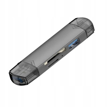Кардридер 6 в 1 SD TF MICROSD USB-C Micro-USB USB 3.0