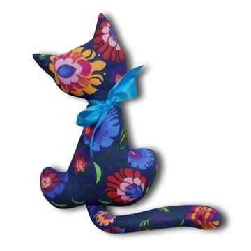Кот котенок Ловицкий темно-синий талисман ручной работы из ткани