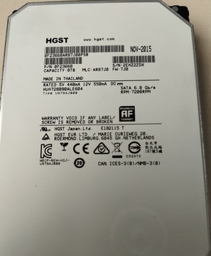 ЖЕСТКИЙ ДИСК HGST 8TB SATA HUH728080ALE604