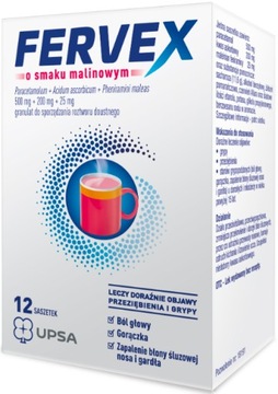 Fervex смак малини ліки від застуди 12саш