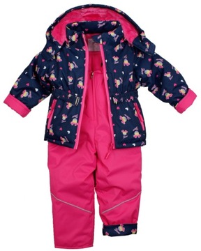 Комбинезон из двух частей теплая куртка брюки розовый темно-синий 4 98 104