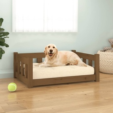 VidaXL ліжко для собаки, медово-коричневий, 75, 5x55, 5x28 см, тверда сосна