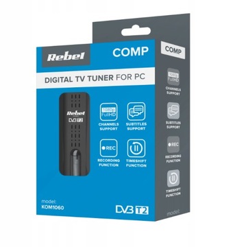 REBEL COMP цифровой тюнер USB DVB-T2 H. 265 HEVC
