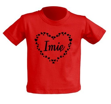 Дитяча футболка з принтом імені дитини в серці День святого Валентина 2 роки